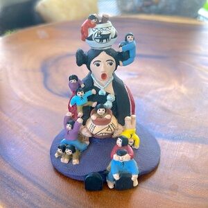 Vintage Storyteller Pueblo Pottery 12 Children Hand Painted Figurine